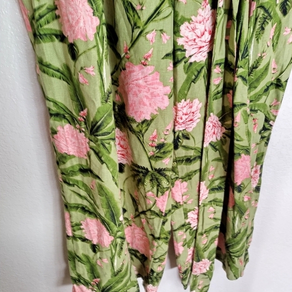 Aquabendita x Target boho peony print linen blend wide leg pants sz XXL - Picture 4 of 8